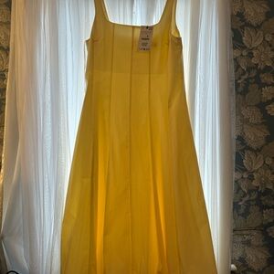 Zara Yellow ballet Midi Dress